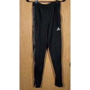 Adidas Activewear Pants Zippered Pockets Striped Black Workout Athleisure Sz XS